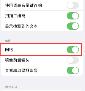 临桂苹果手机维修网点分享iPhone如何开启九宫格构图功能