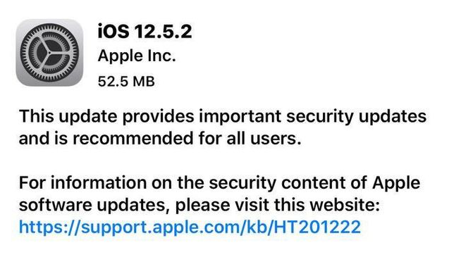 临桂苹果手机维修分享iOS12.5.2发布，建议所有老苹果用户安装 